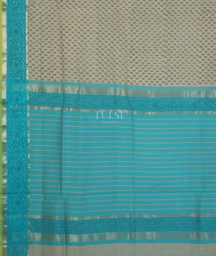 Grey Maheshwari Printed Cotton Saree T4280534