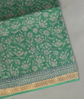Green Maheshwari Printed Cotton Saree T4511101