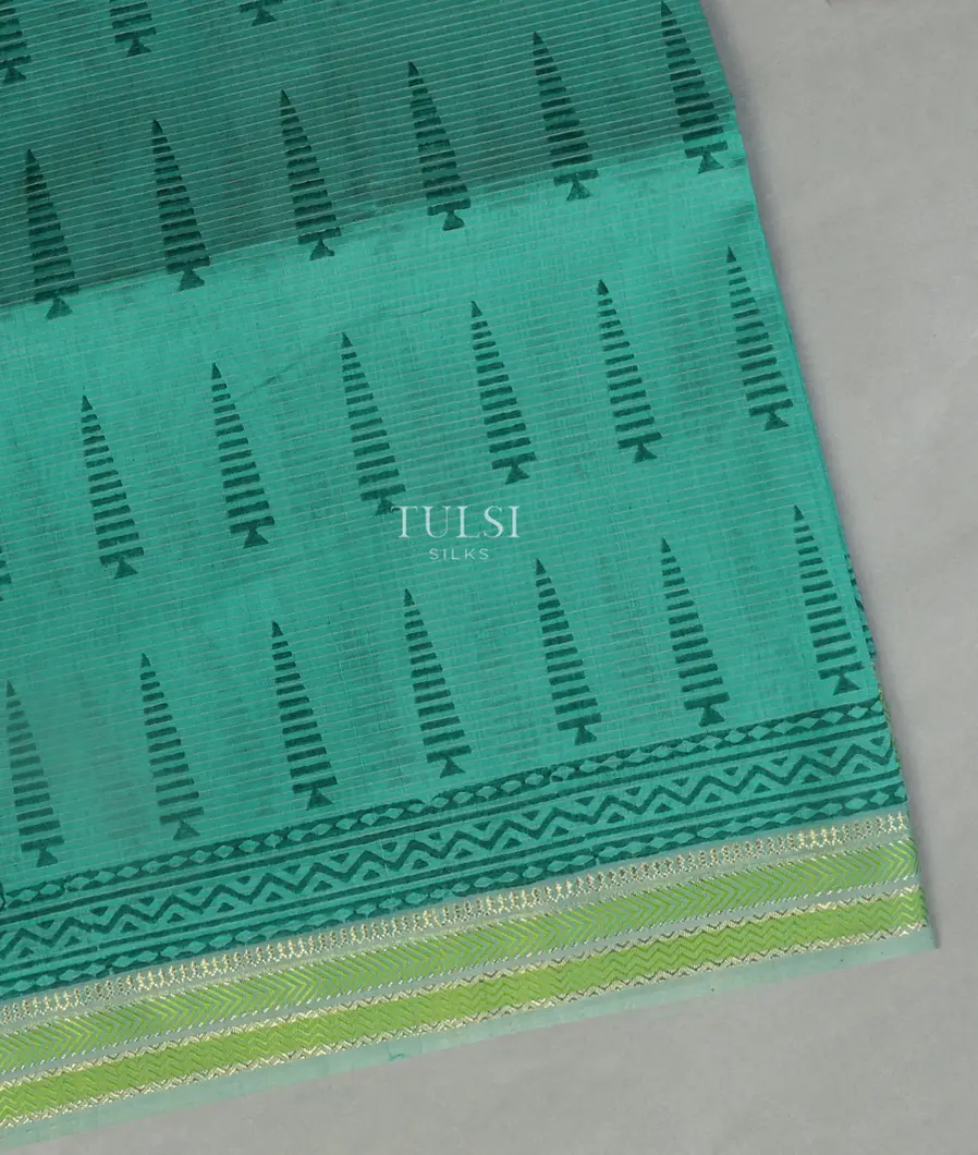 Green Maheshwari Printed Cotton Saree T428050-image