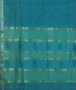 Blue Maheshwari Printed Cotton Saree T4280414