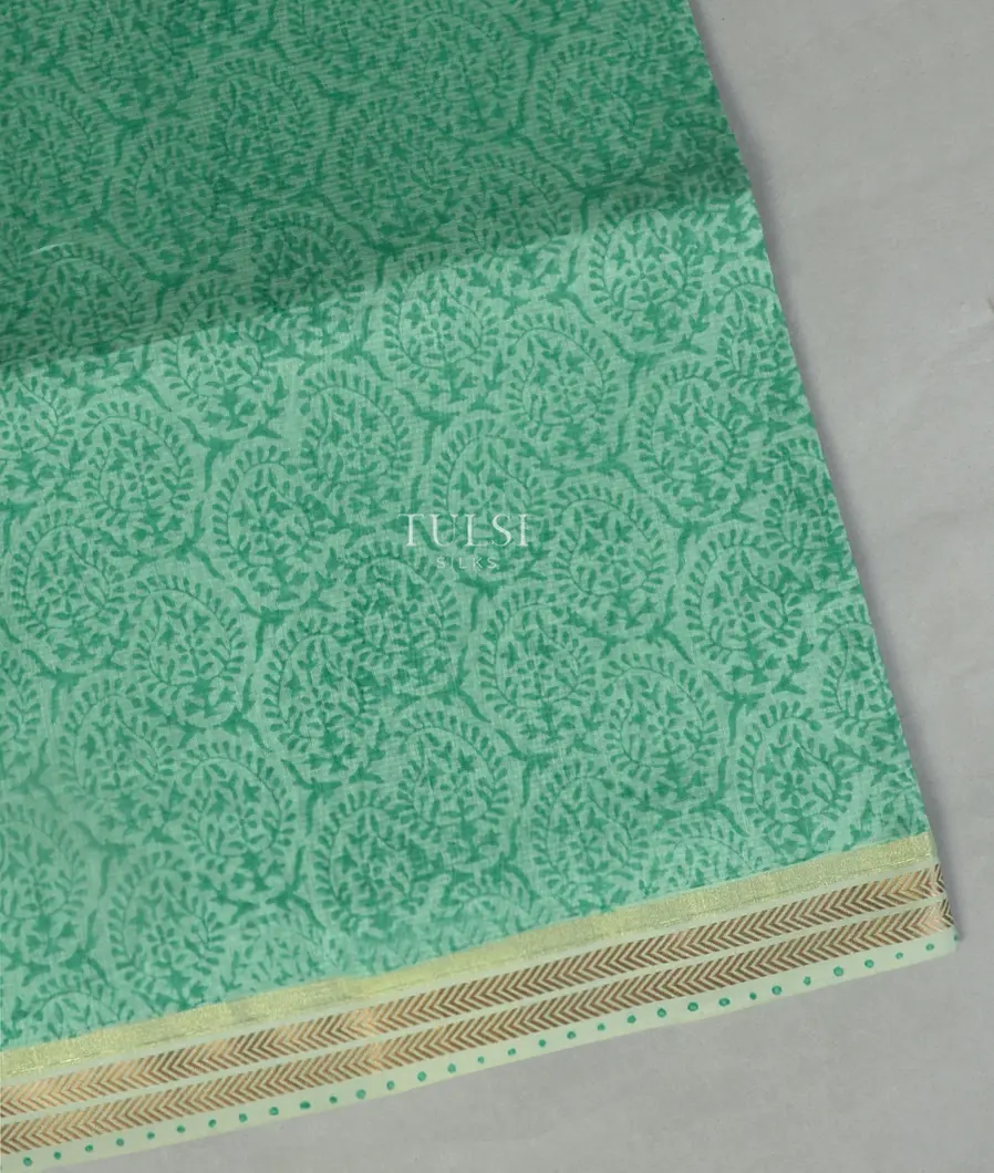 Green Maheshwari Printed Cotton Saree T428054-image