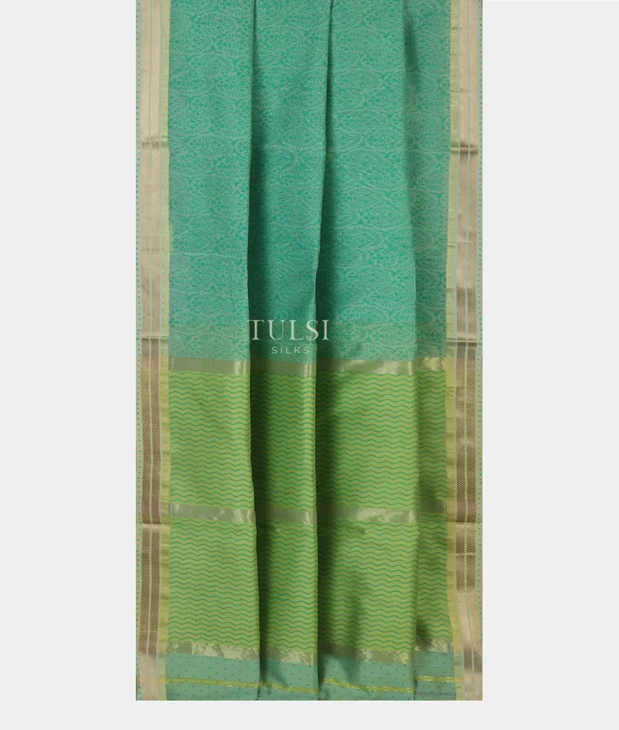 Green Maheshwari Printed Cotton Saree T4280542