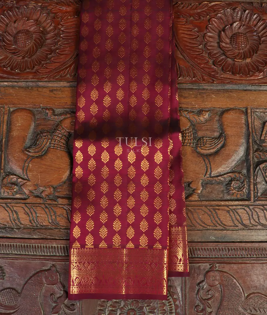 Maroon Handwoven Kanjivaram Silk Dupatta T440443-image