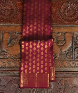 Maroon Handwoven Kanjivaram Silk Dupatta T4404431