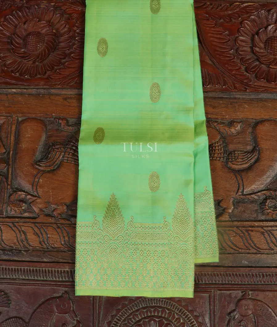 Green Handwoven Kanjivaram Silk Dupatta T378894-image
