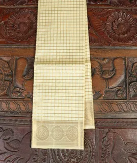 Cream Handwoven Kanjivaram Silk Dupatta T3606881