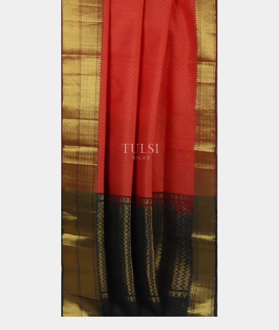 Orange Silk Cotton Saree T3975722