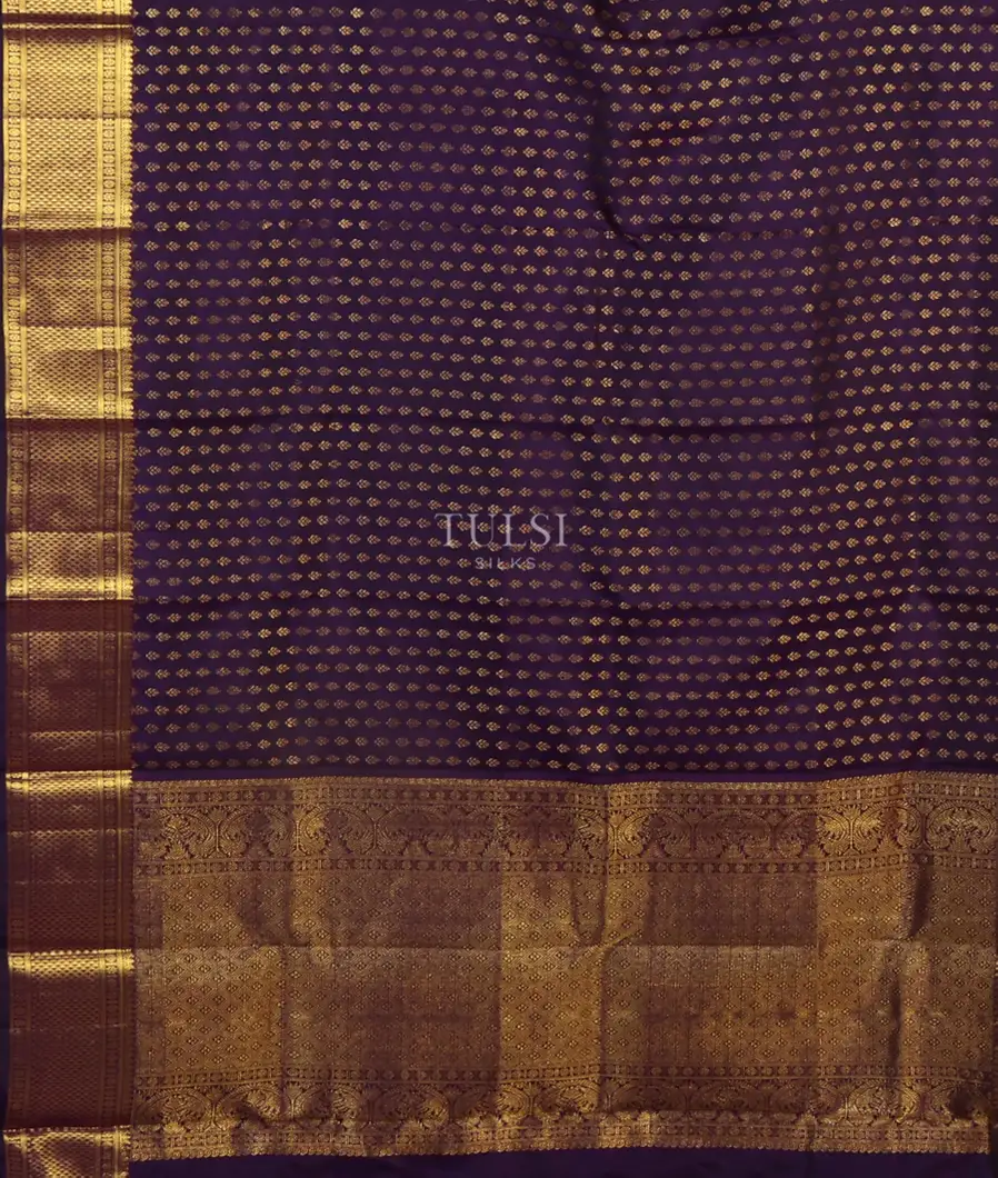 Purple Handwoven Kanjivaram Silk Dupatta T4593233