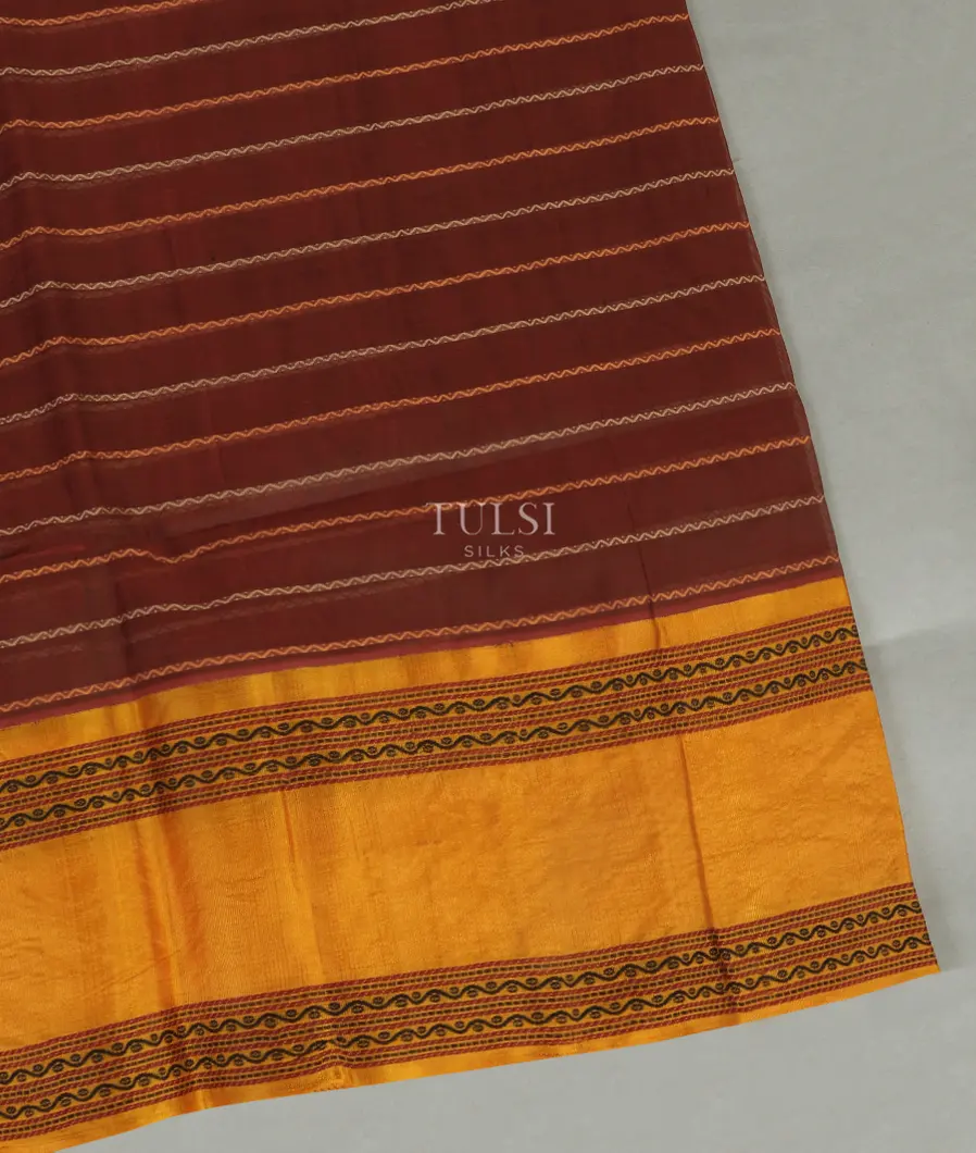 Brown Silk Cotton Saree T460213-image