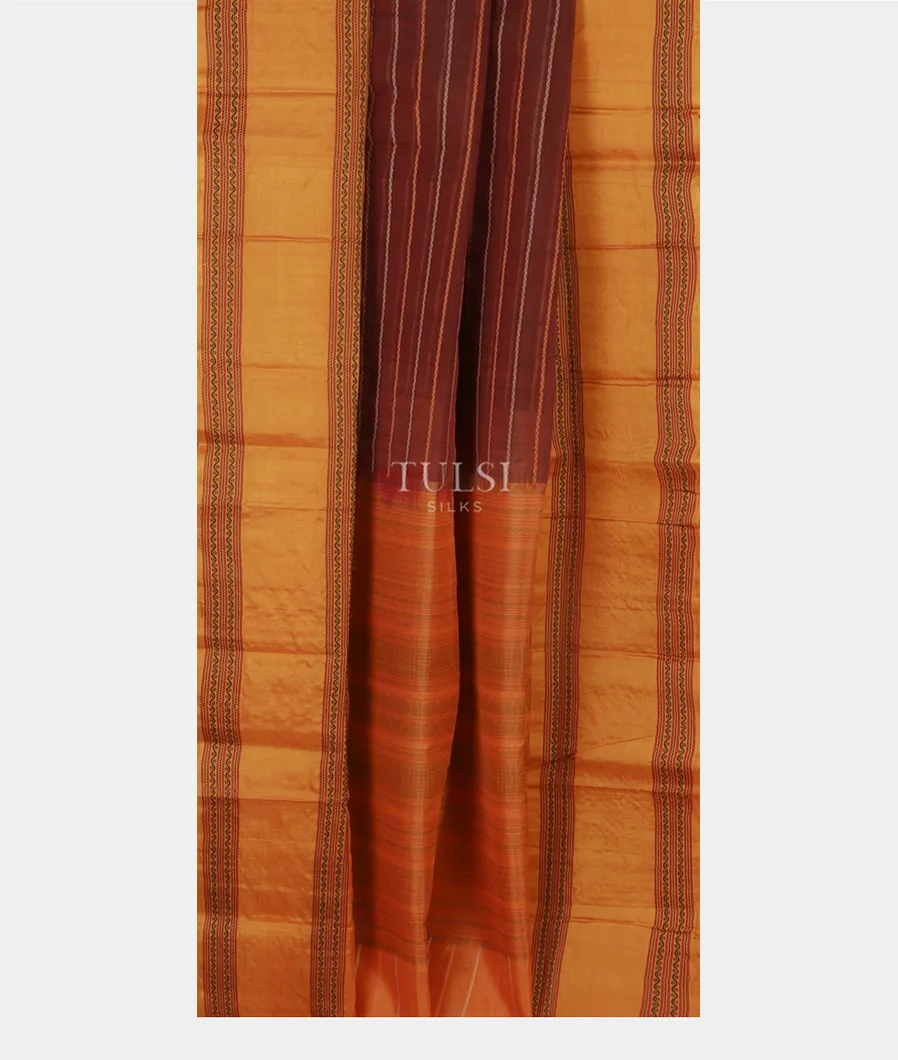 Brown Silk Cotton Saree T4602132