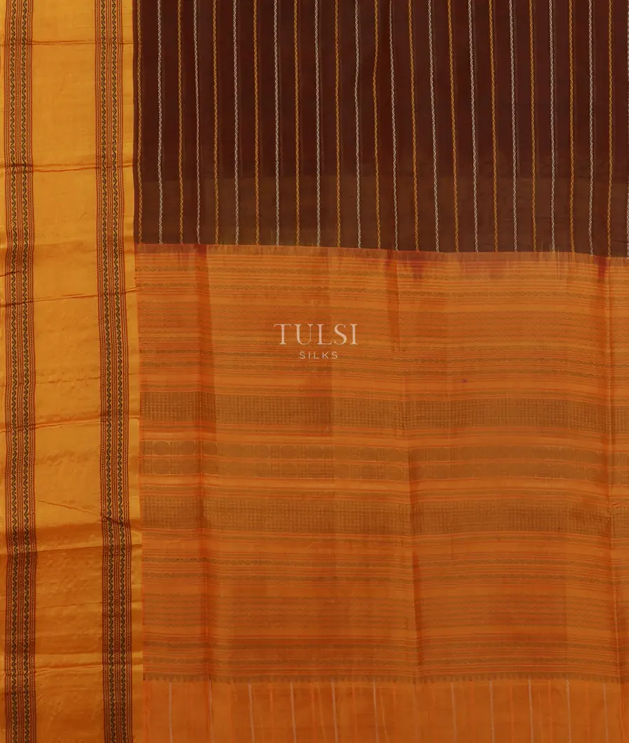 Brown Silk Cotton Saree T4602134