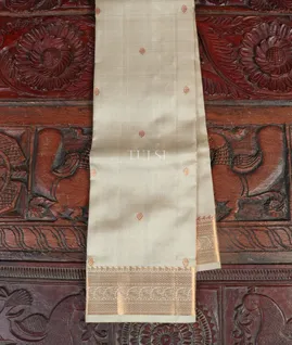 Beige Handwoven Kanjivaram Silk Dupatta T4198531