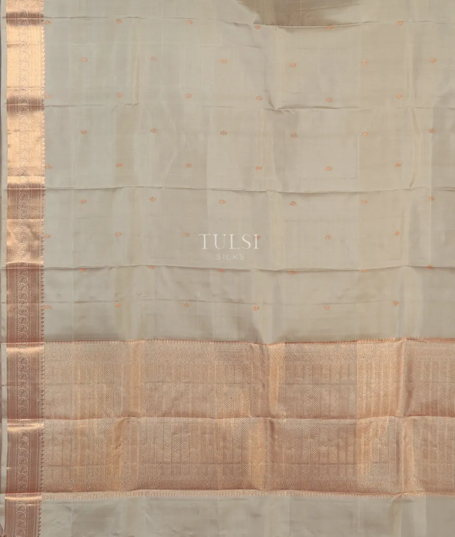 Beige Handwoven Kanjivaram Silk Dupatta T4198533