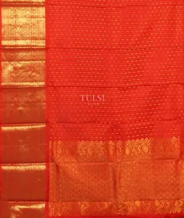 Orange Handwoven Kanjivaram Silk Dupatta T3788913
