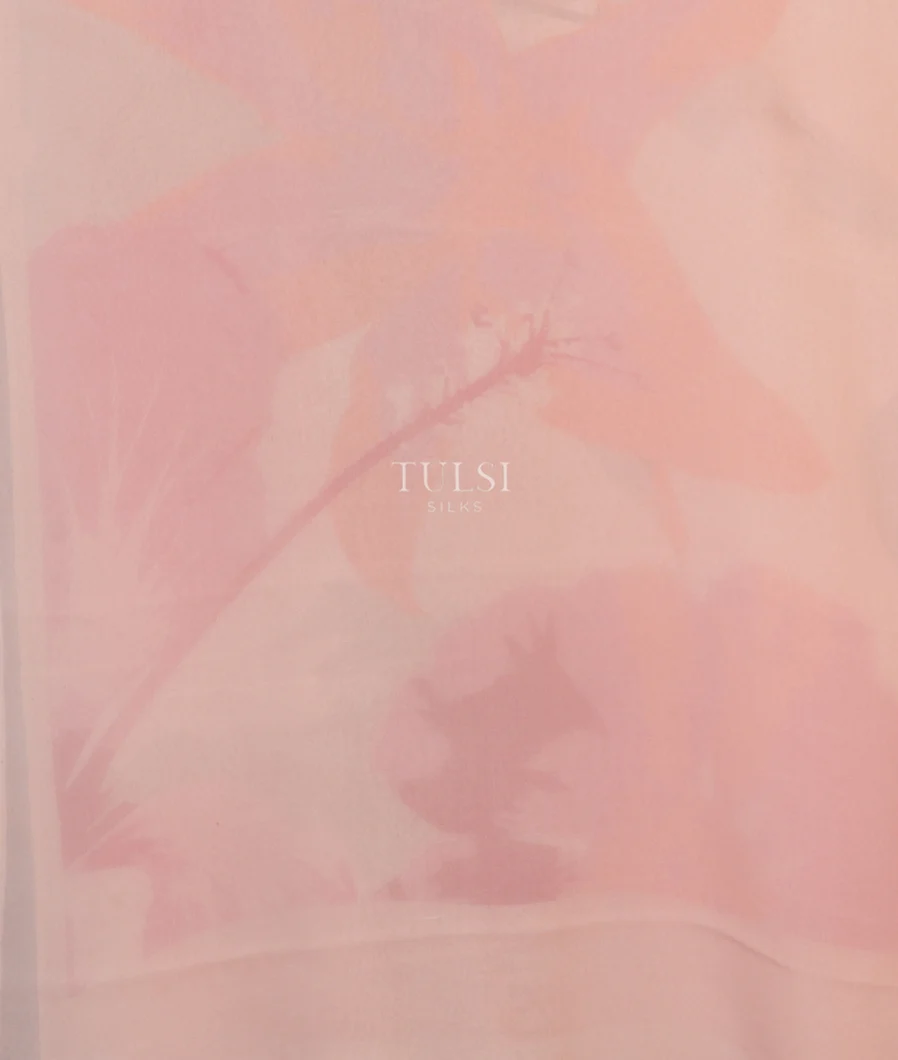 Peach Crepe Silk Saree T3248943