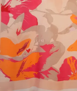 Peach Crepe Silk Saree T3248944