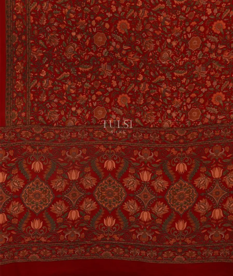 Red Georgette Silk Saree T4736714