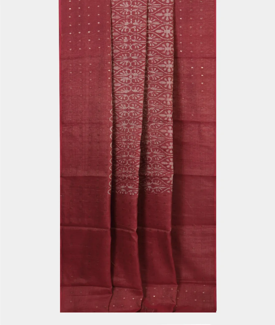 Light Red Tissue Linen Printed Saree T3636092