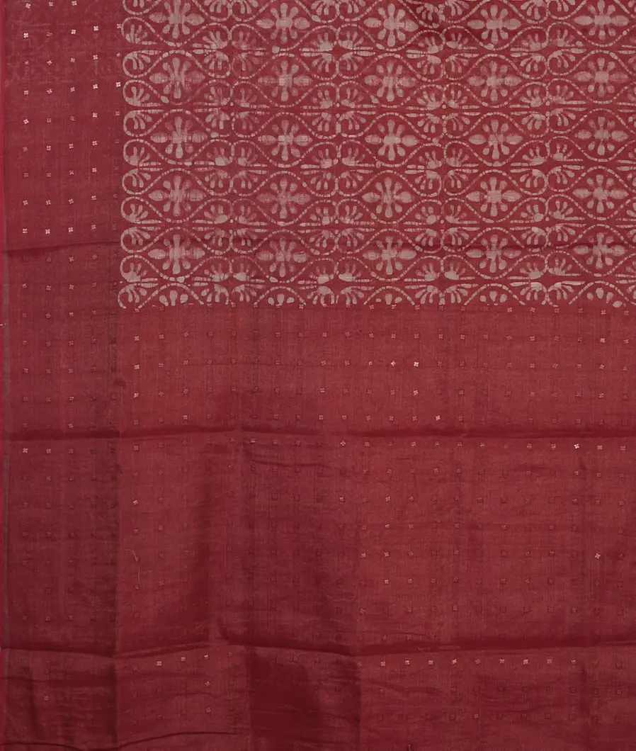 Light Red Tissue Linen Printed Saree T3636094