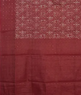 Light Red Tissue Linen Printed Saree T3636094