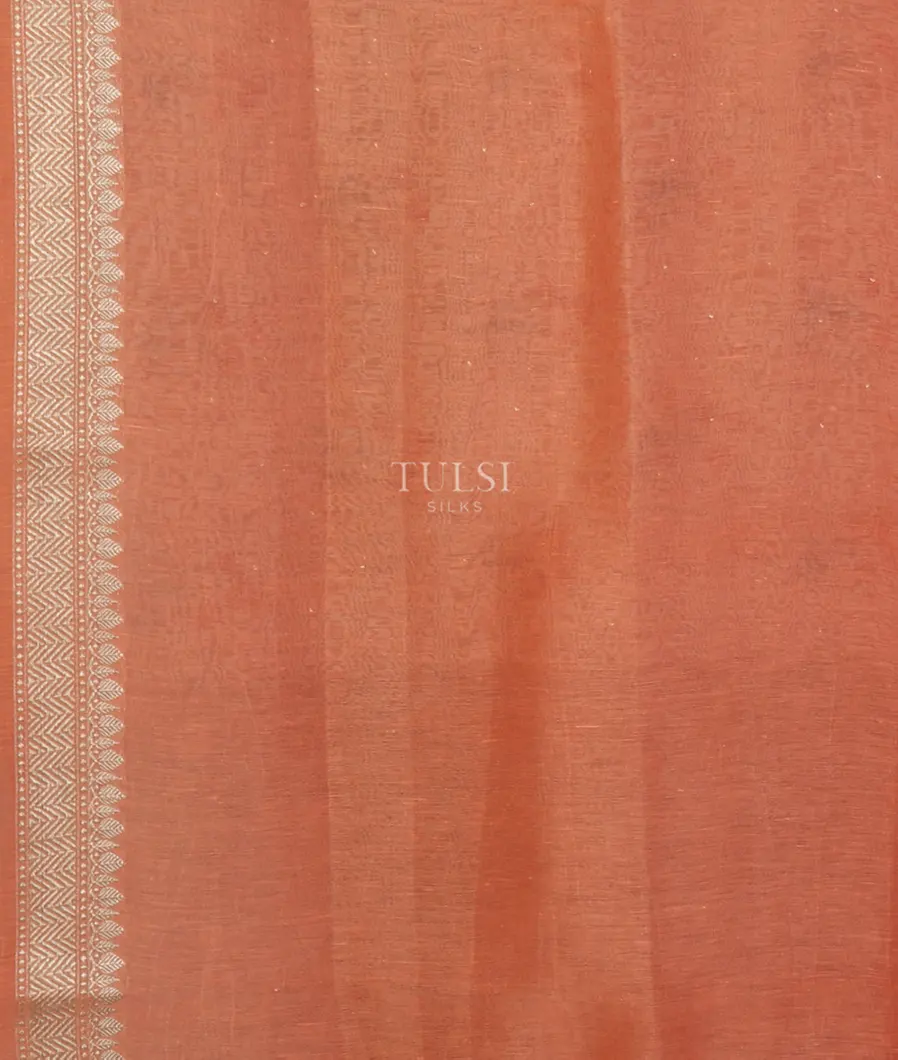Peach Linen Printed Saree T4739003