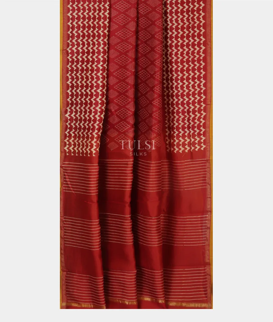 Red Soft Printed Cotton Saree T4763032