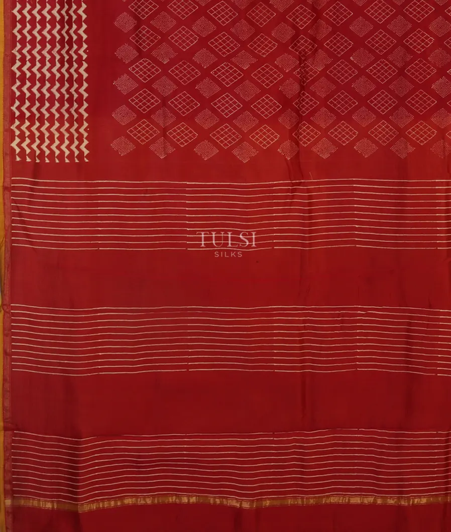 Red Soft Printed Cotton Saree T4763035