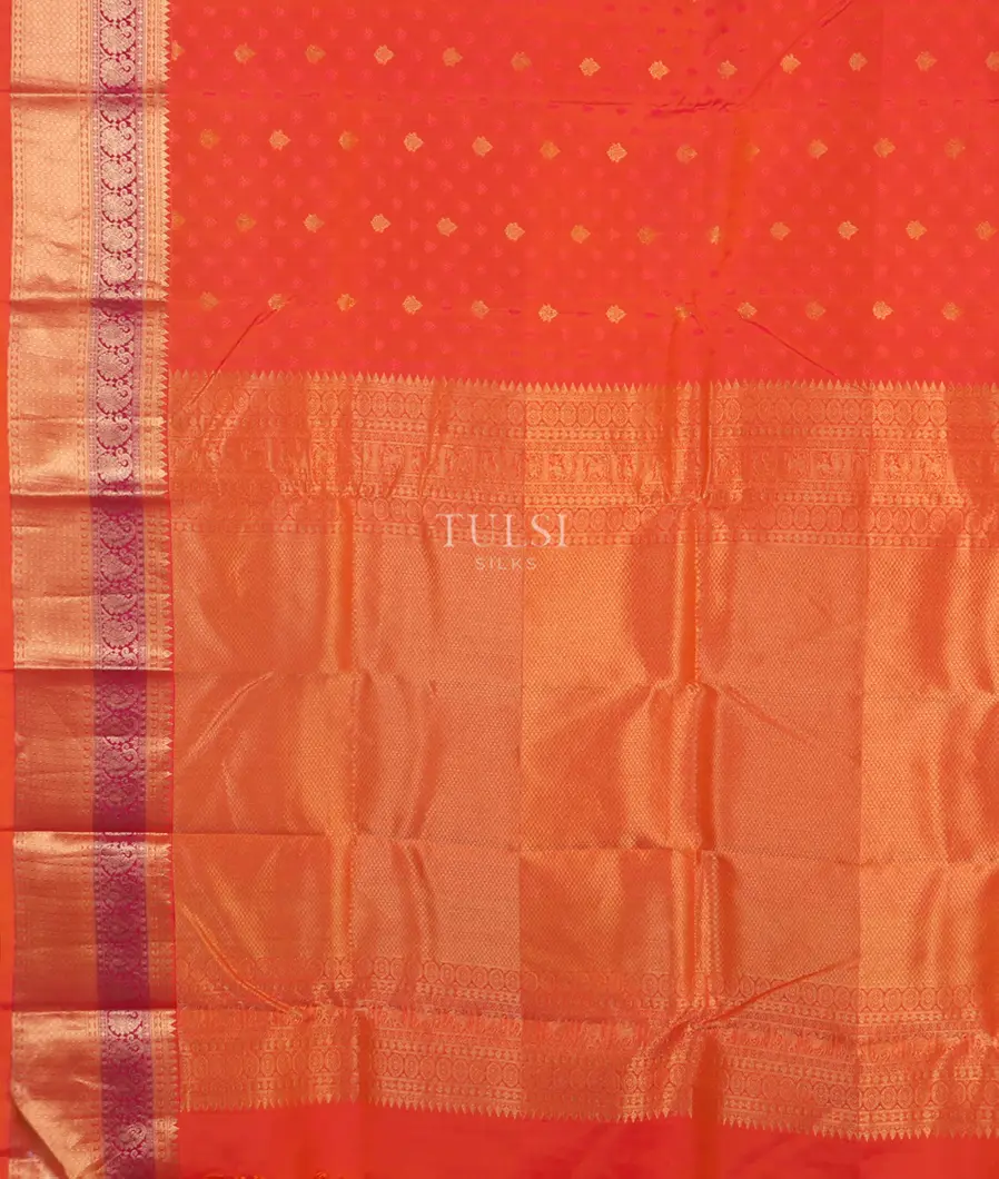 Orangish Pink Soft Silk Saree T4300024