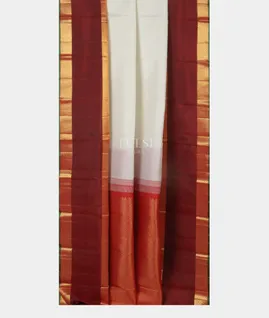 White Handwoven Kanjivaram Silk Saree T4482762