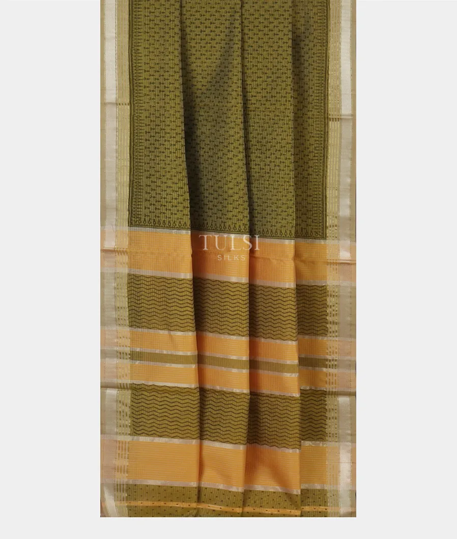 Green Maheshwari Printed Cotton Saree T3632392