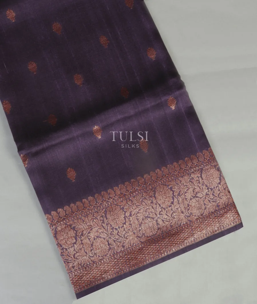 Purple Banaras Tussar Georgette Saree T478798-image