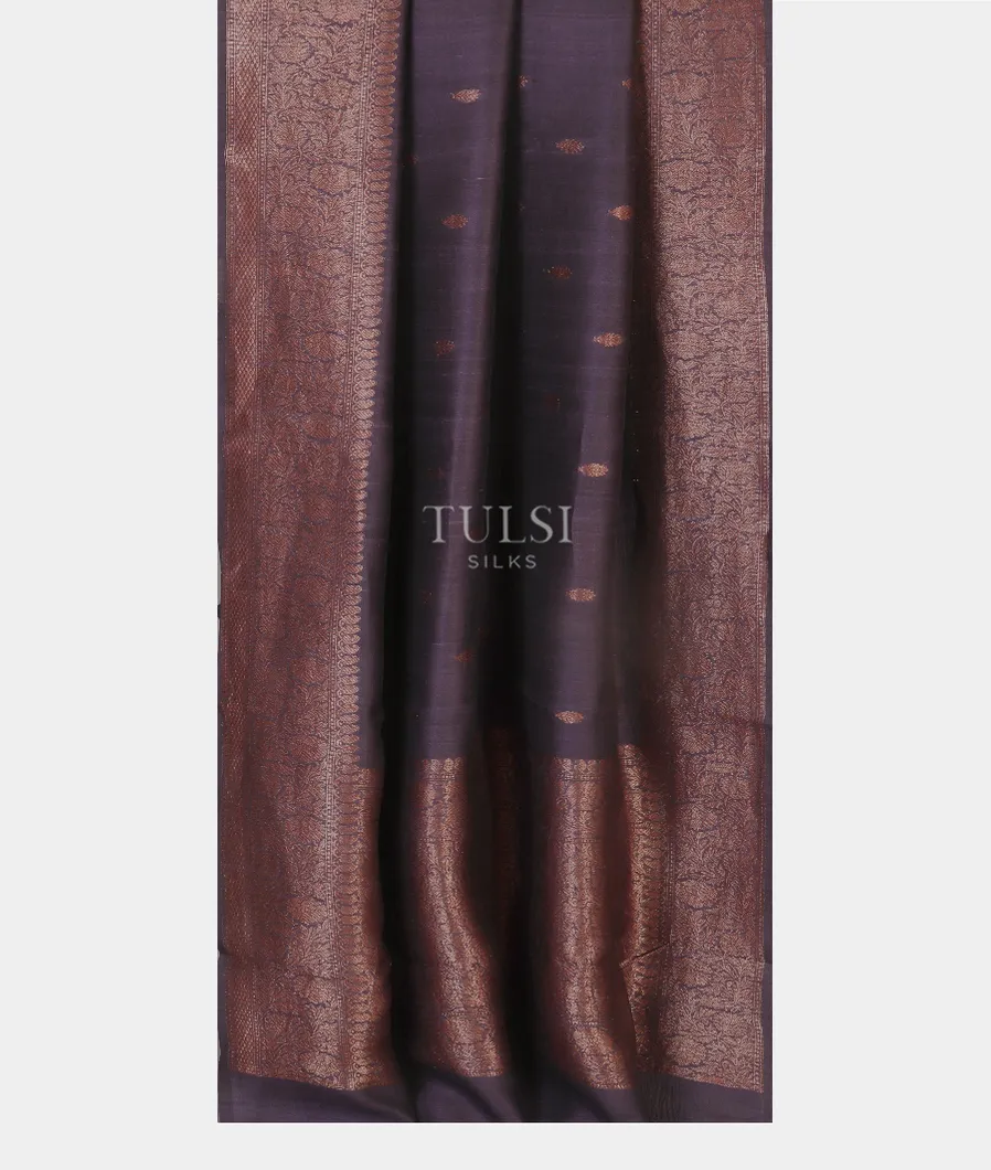 Purple Banaras Tussar Georgette Saree T4787982