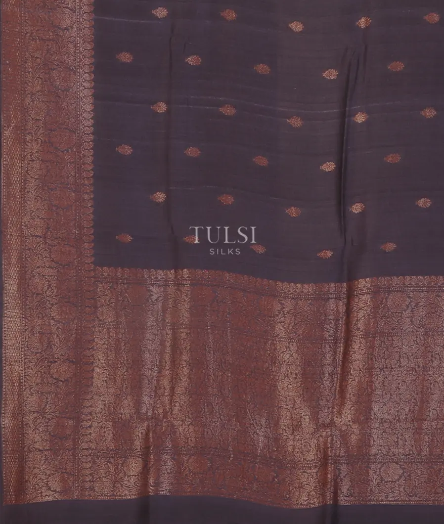 Purple Banaras Tussar Georgette Saree T4787984