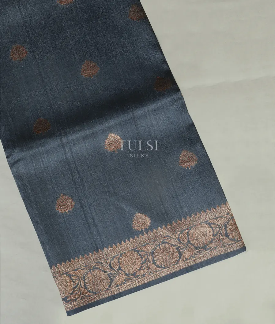 Blue Banaras Tussar Georgette Saree T478793-image