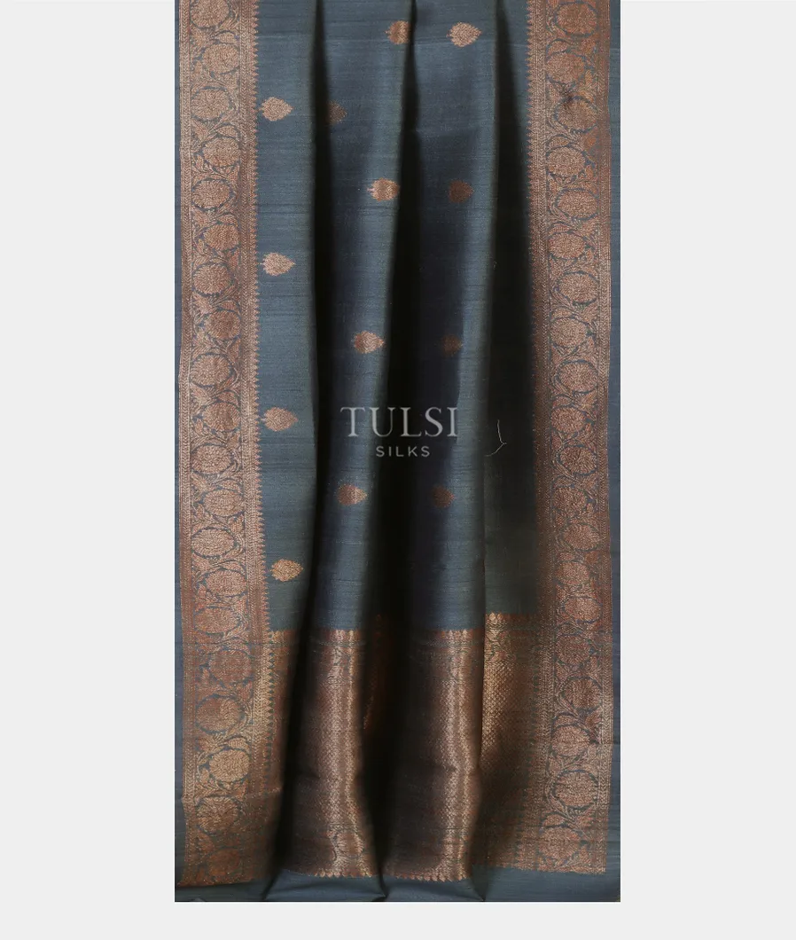 Blue Banaras Tussar Georgette Saree T4787932