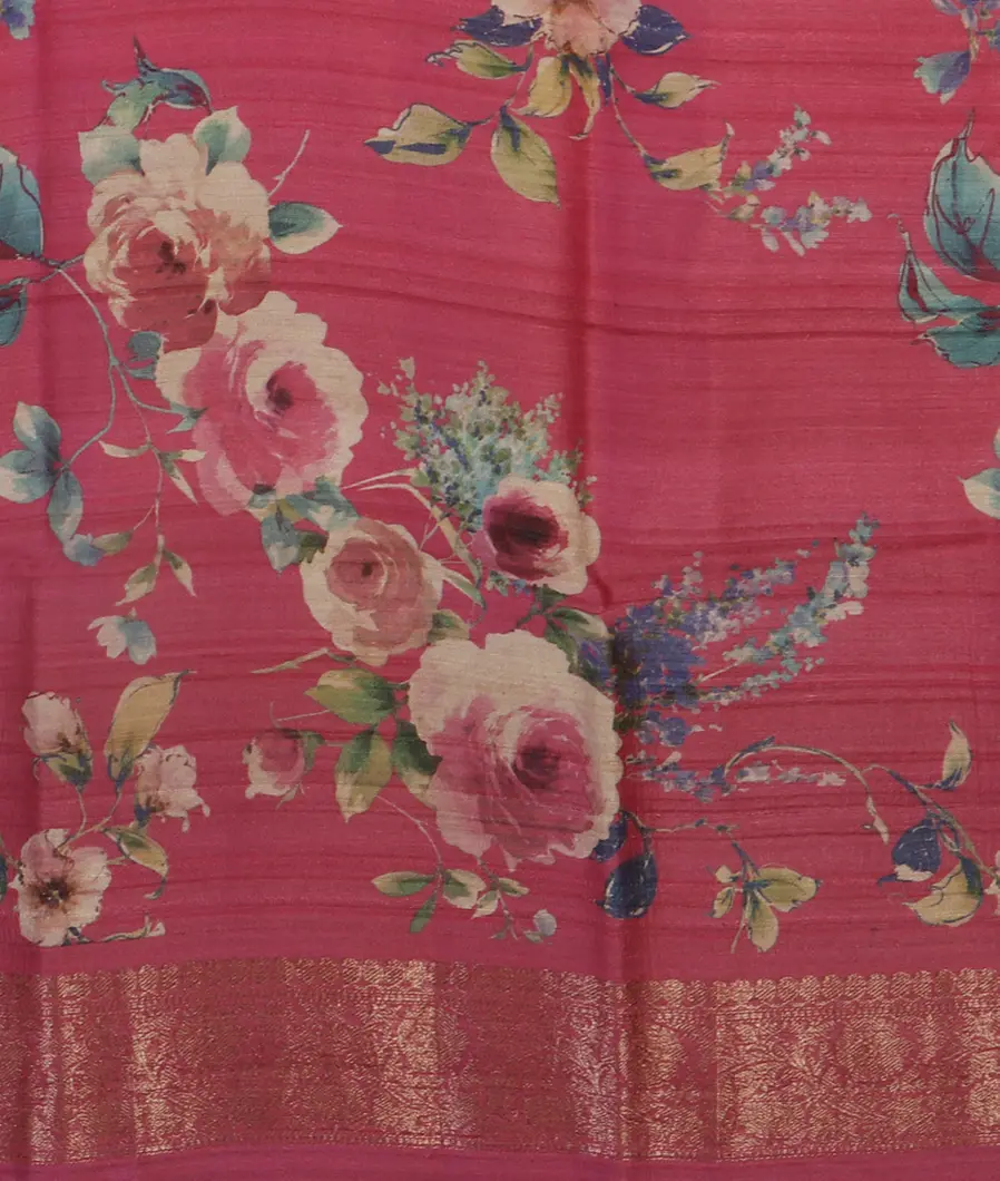 Pink Banaras Tussar Georgette Saree T4787923