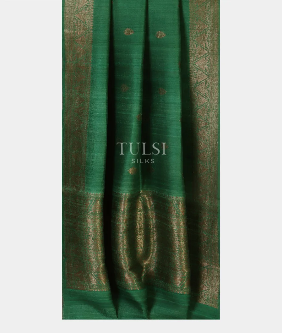 Green Banaras Tussar Georgette Saree T4787912