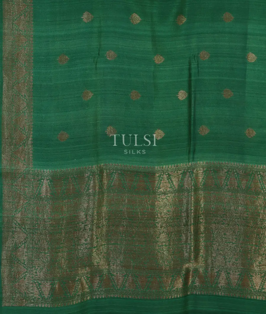 Green Banaras Tussar Georgette Saree T4787914