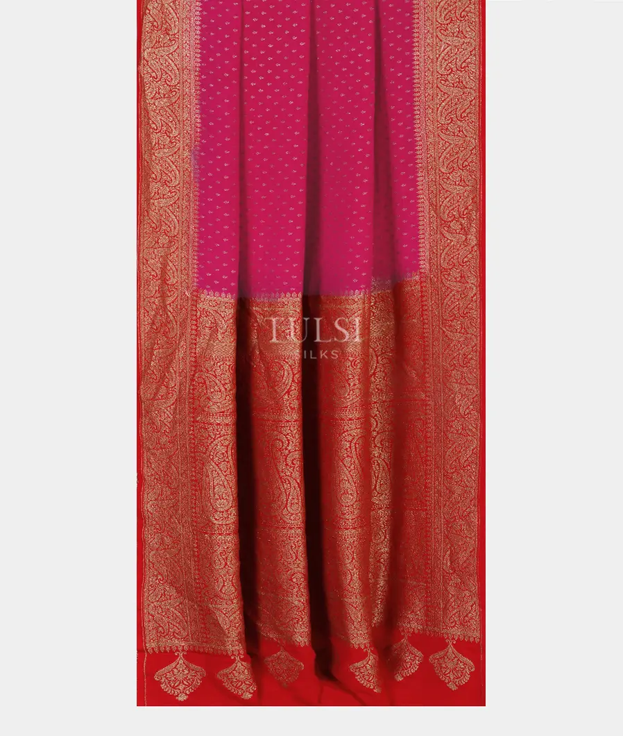 Magenta Crepe Silk Saree T4596052
