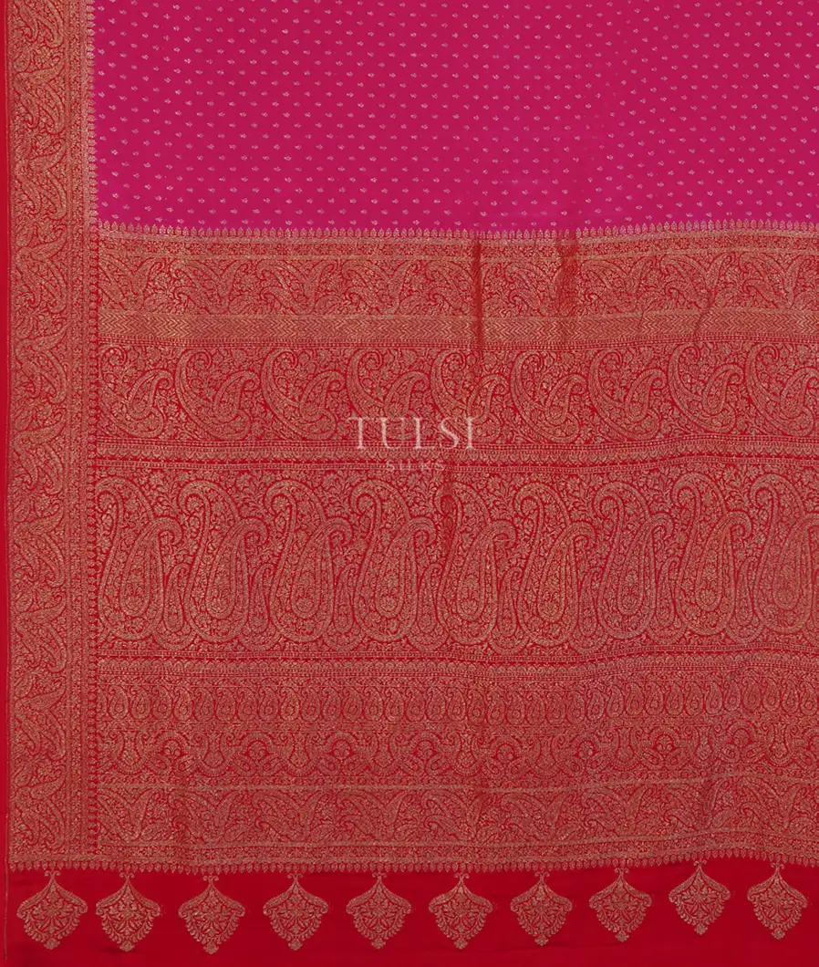 Magenta Crepe Silk Saree T4596054