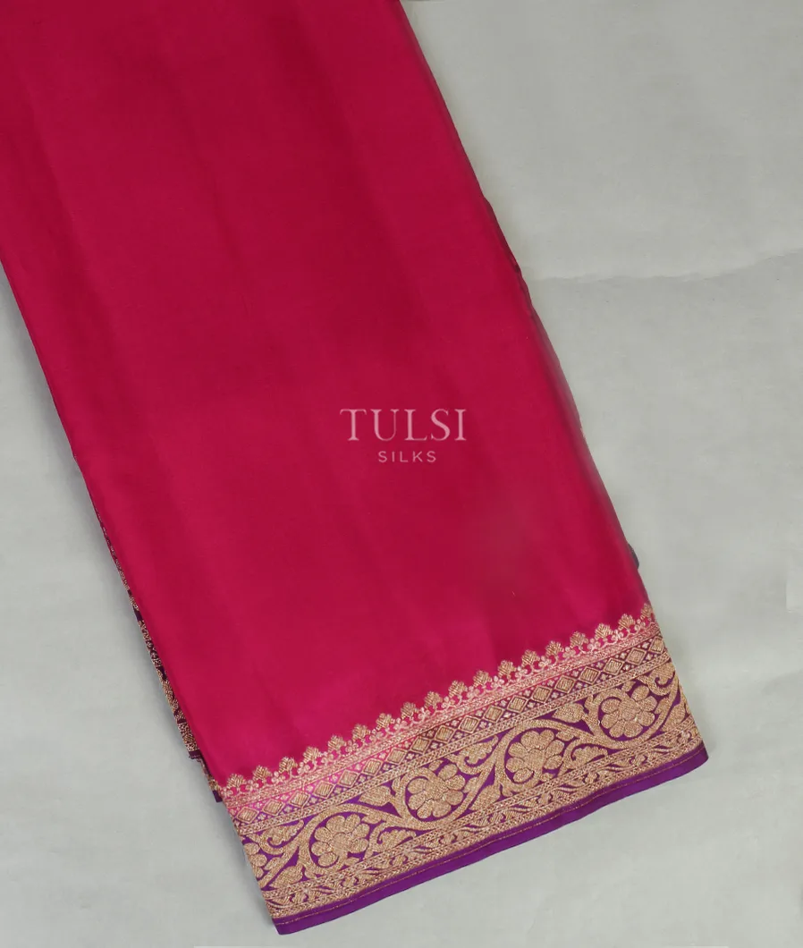 Magenta Crepe Silk Saree T439422-image