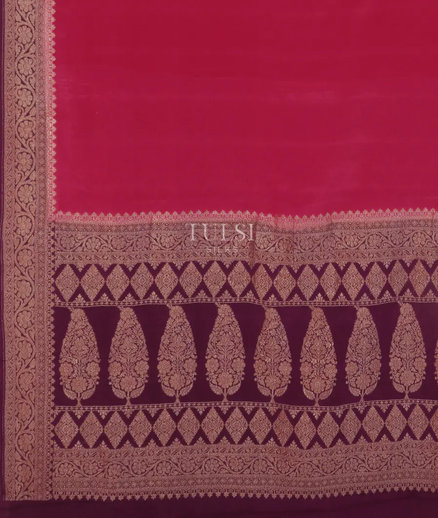 Magenta Crepe Silk Saree T4394224