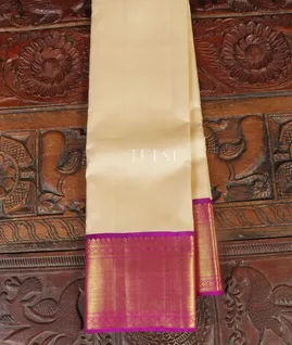Cream Handwoven Kanjivaram Silk Saree T4772171