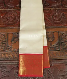Off - White Handwoven Kanjivaram Silk Saree T4258681