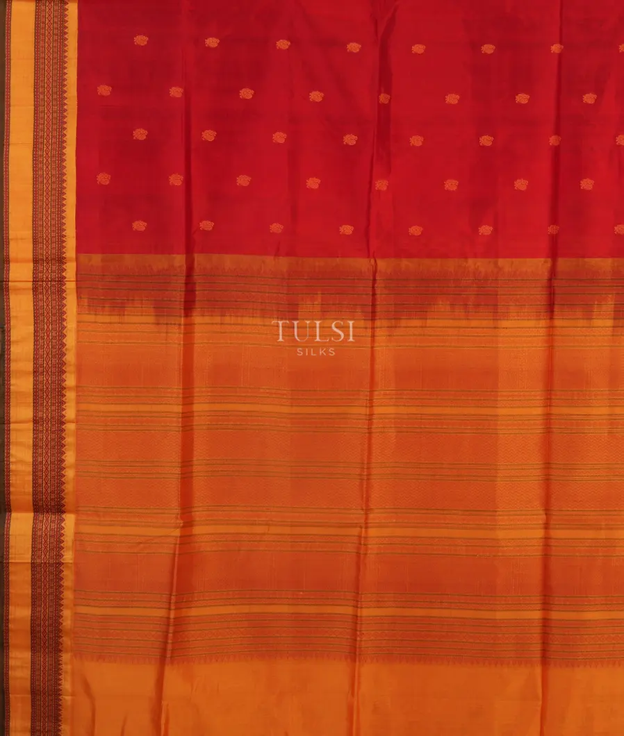Red Silk Cotton Saree T4790694