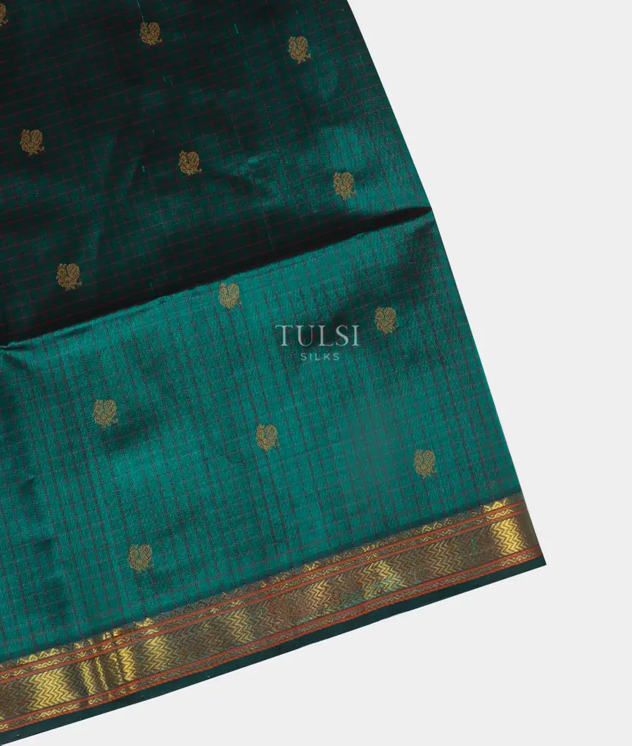 Peacock Blue Silk Cotton Saree T479090-image