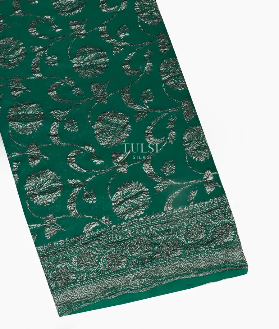 Green Banaras Georgette Silk Saree T429148-image