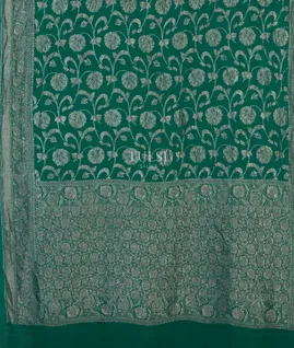 Green Banaras Georgette Silk Saree T4291484