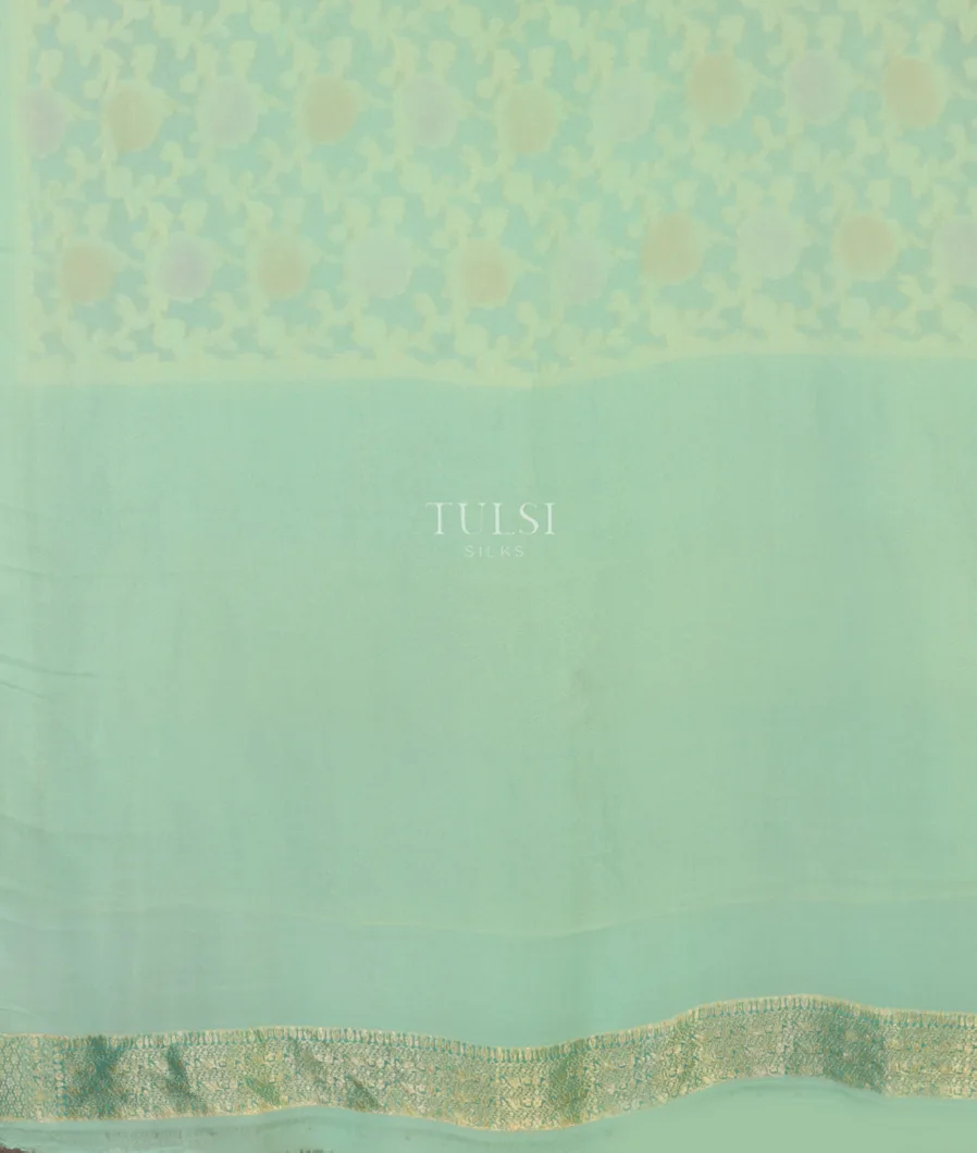 Blue Banaras Georgette Silk Saree T4596803