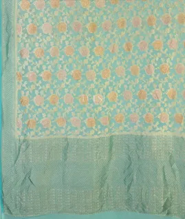 Blue Banaras Georgette Silk Saree T4596804